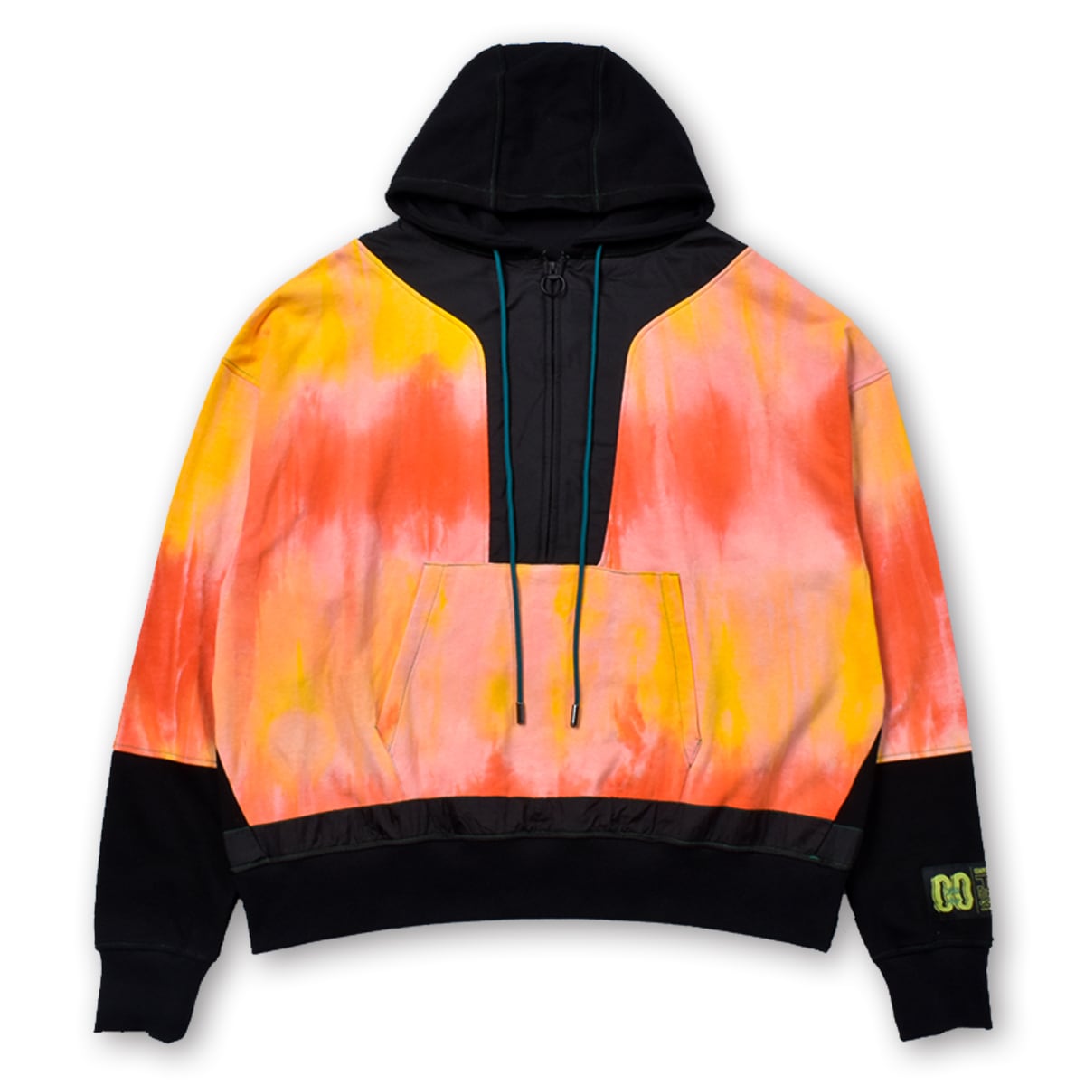 TCR ESSENTIAL TECH TIE DYE HOODIE  - ORANGE/BLACK