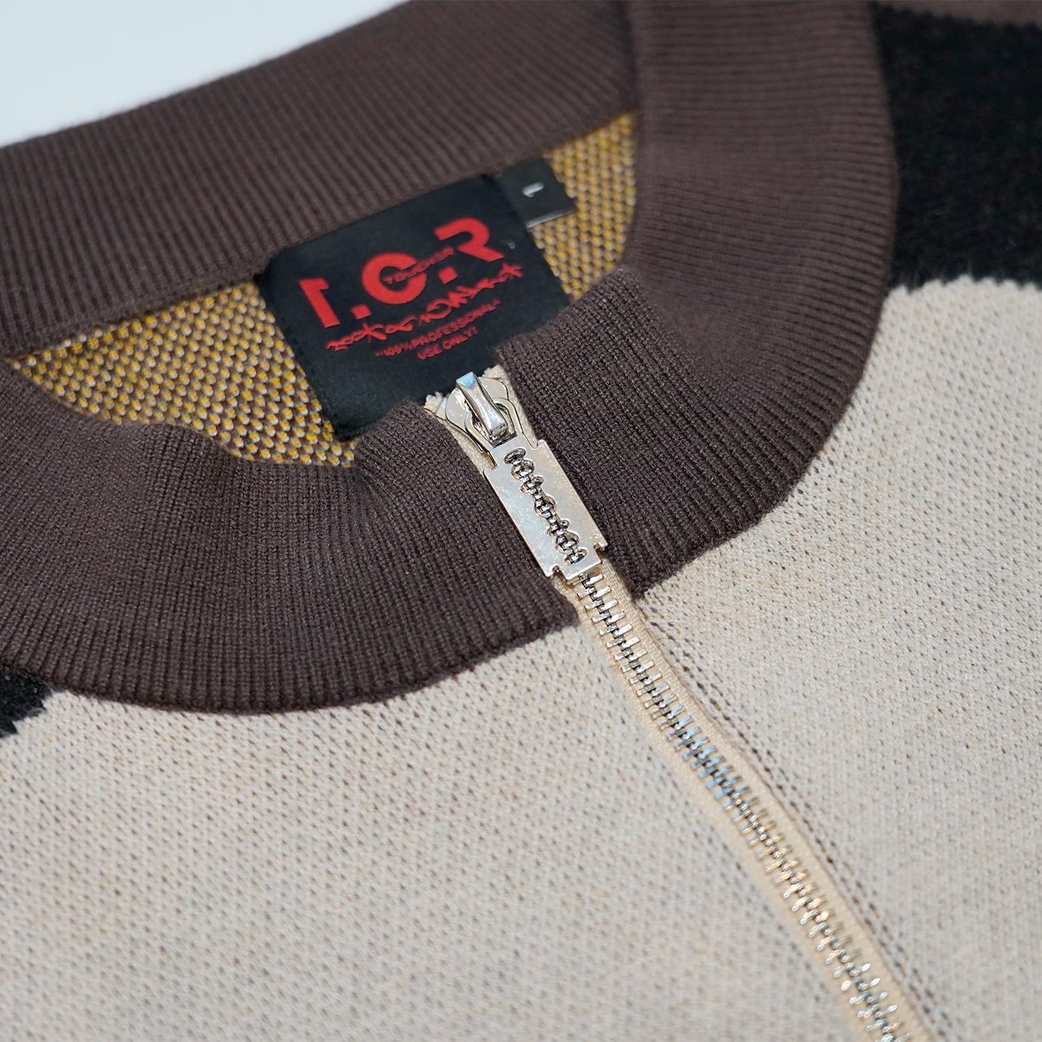 T.C.R RACING ZIP-UP KNIT SWEATER - MULTI
