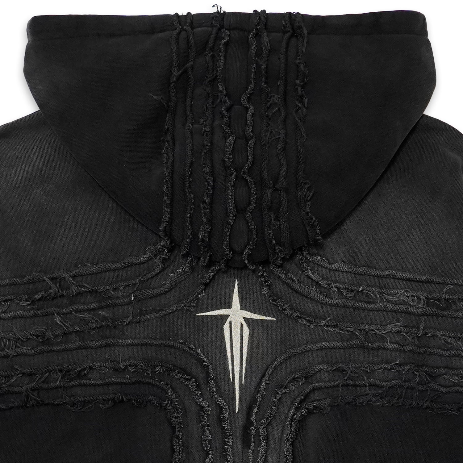 T.C.R DARK KNIGHT CROPPED ZIP HOODIE - BLACK
