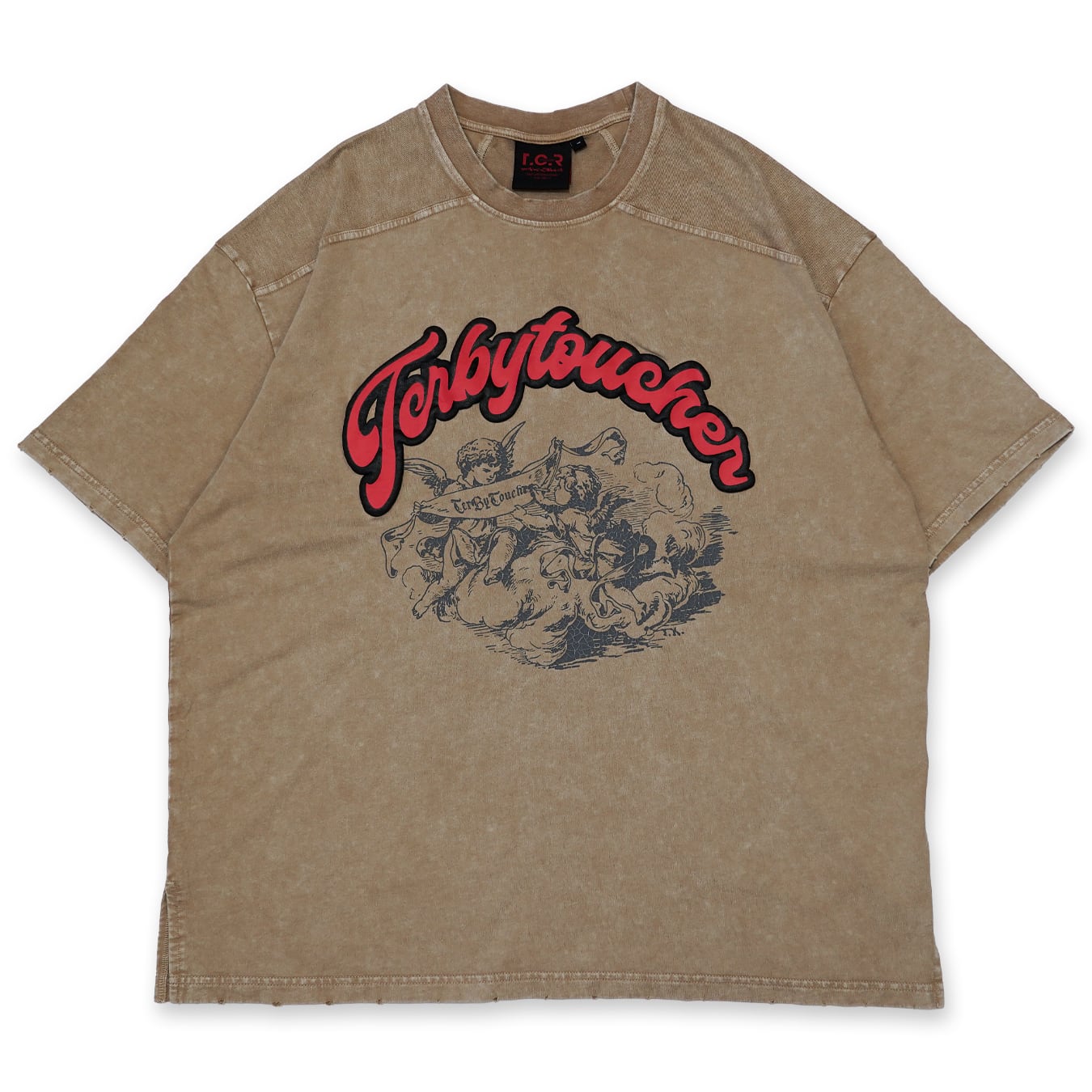 T.C.R ANGELS WASHED S/S PANEL TEE - IVOLY