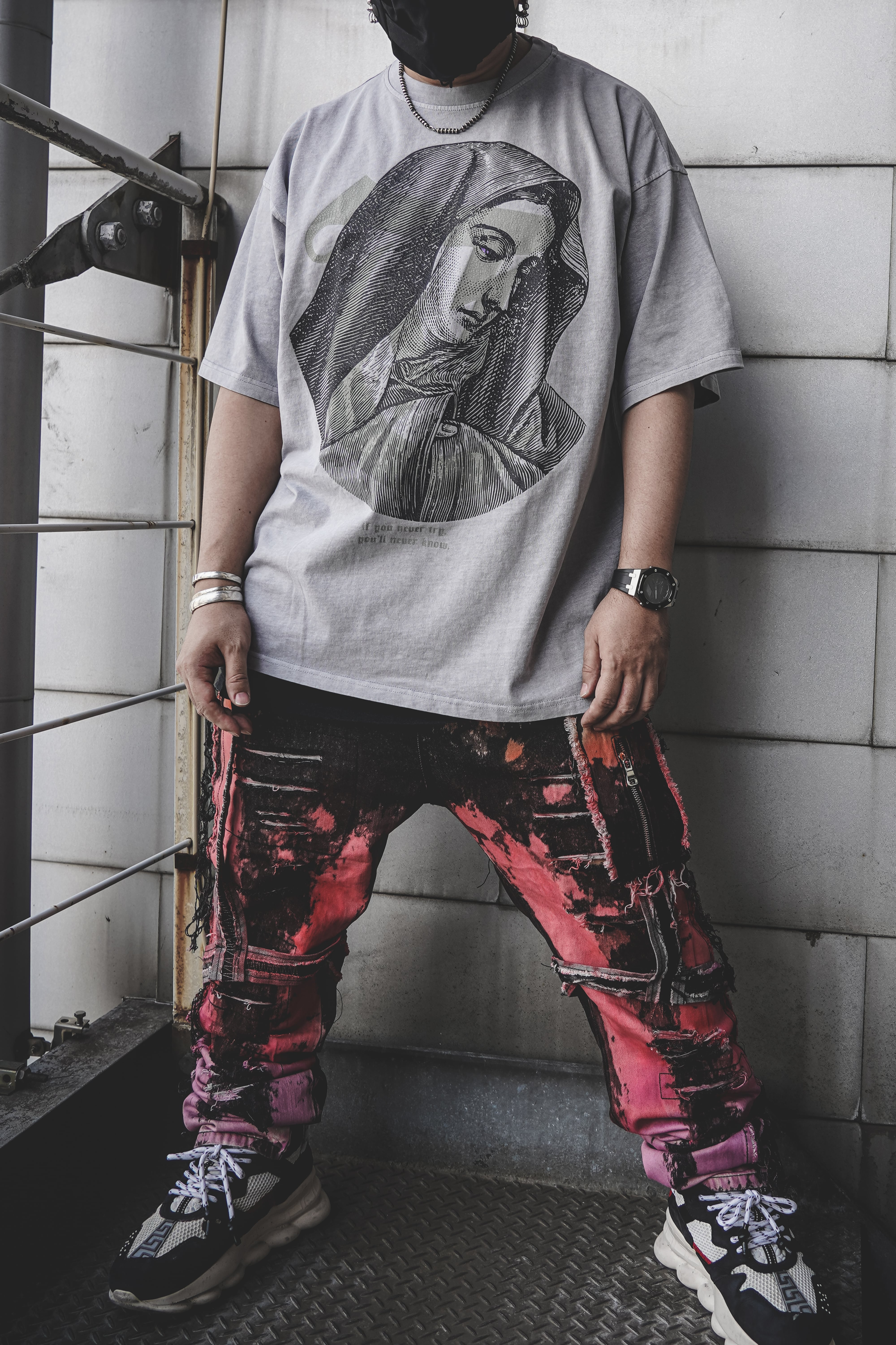 T.C.R LIGHTNING MARIA WASHED S/S TEE - ASH GRAY