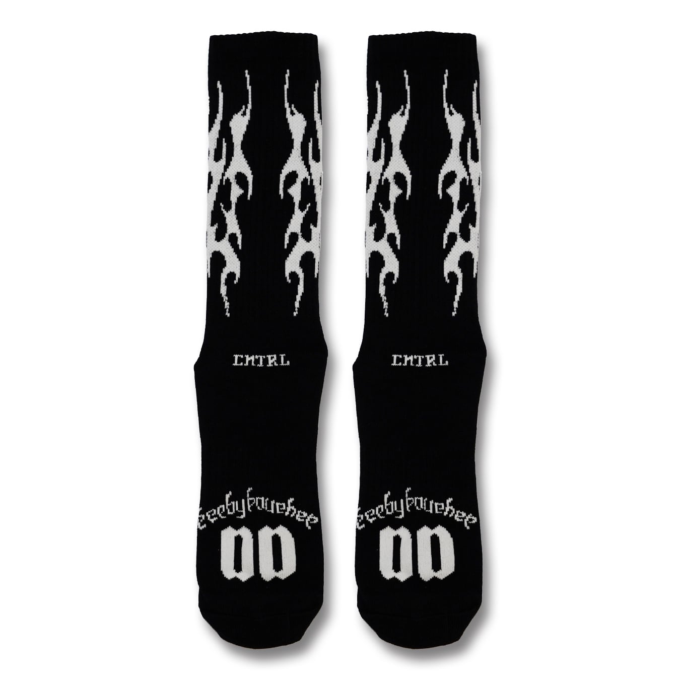 T.C.R TRIBAL FLAME SOCKS - BLACK/WHITE