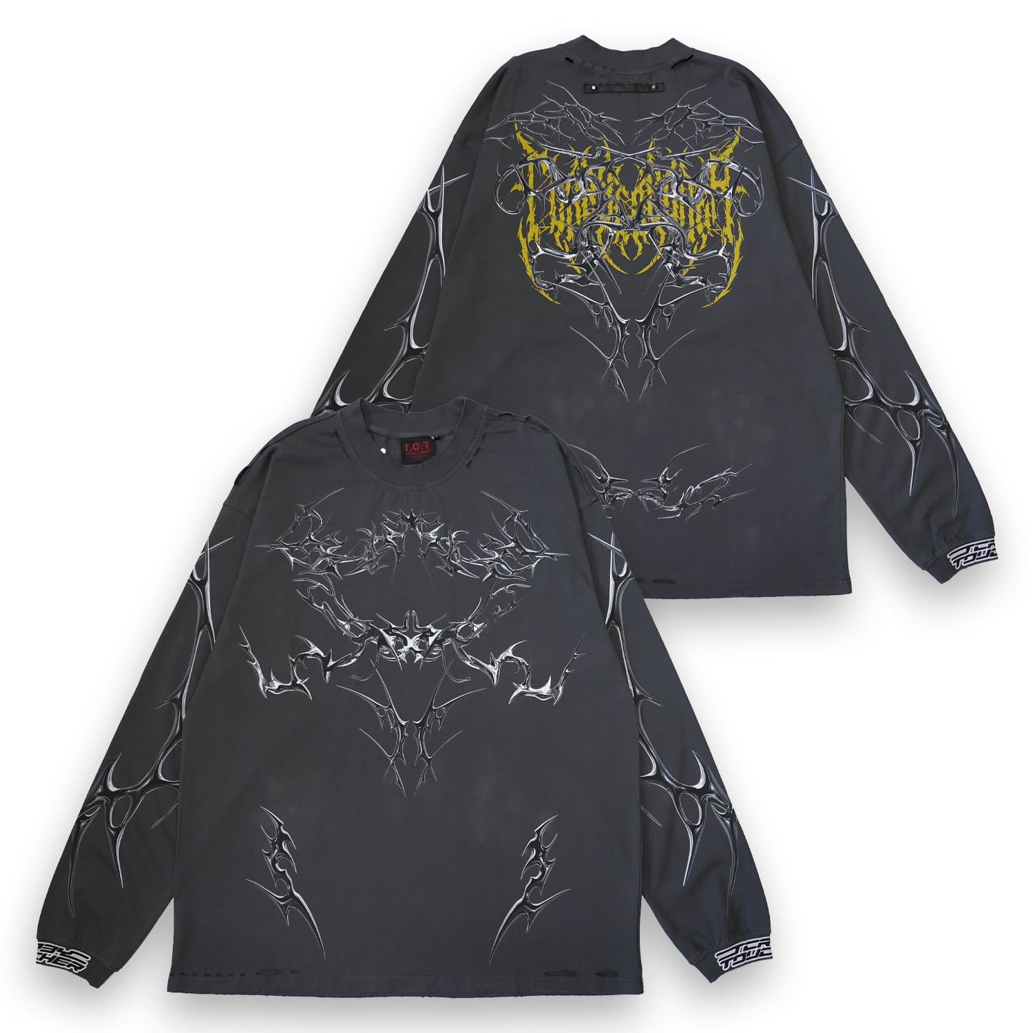 T.C.R CHROME ARMOR L/S TEE - BLACK