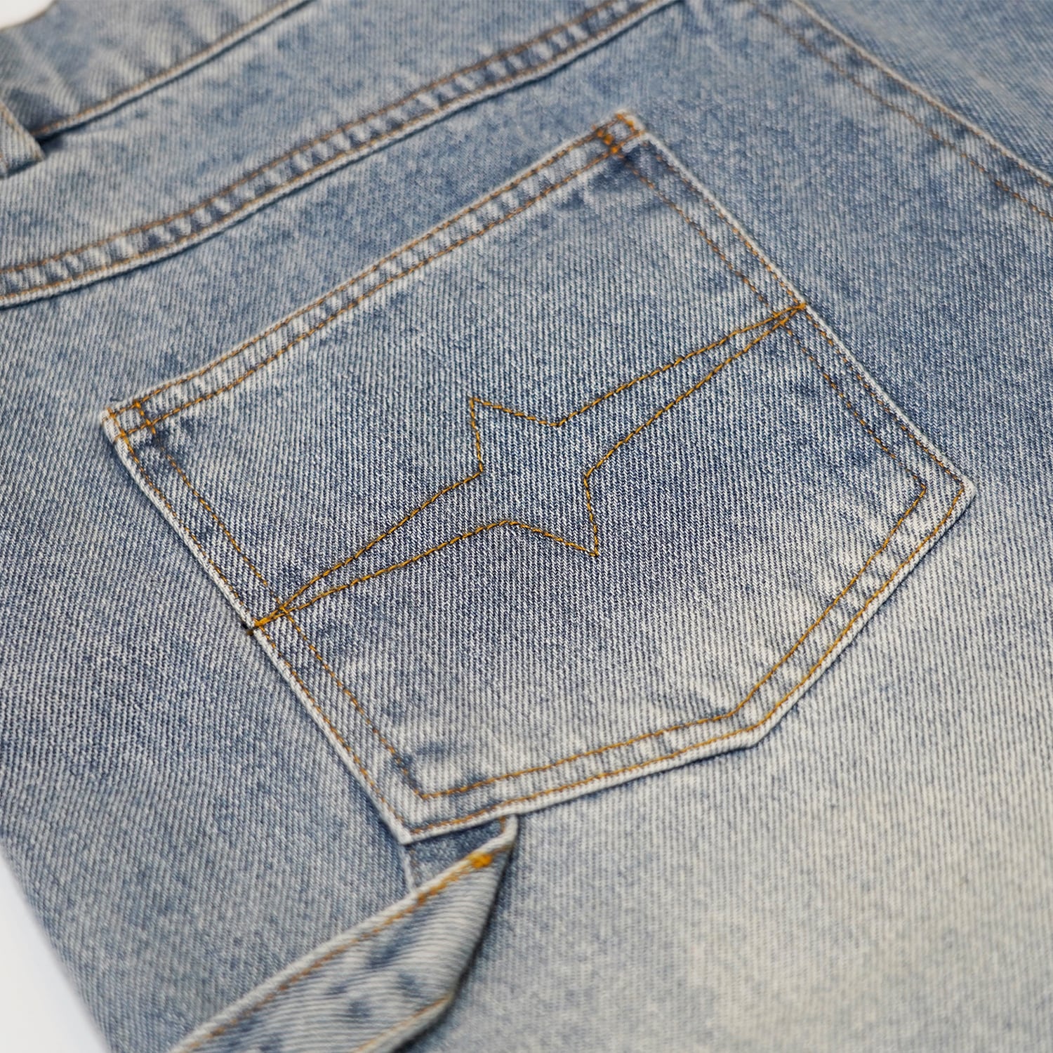 T.C.R DOUBLE KNEE DAMAGE SHORTS - BLUE