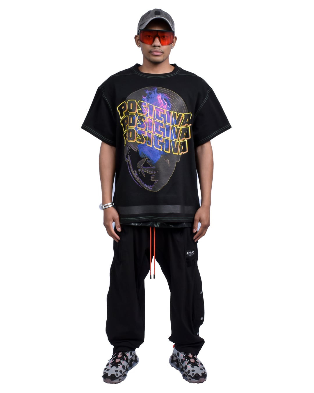 POSITIVA OVERSIZED  S/S TEE - BLACK/GREEN