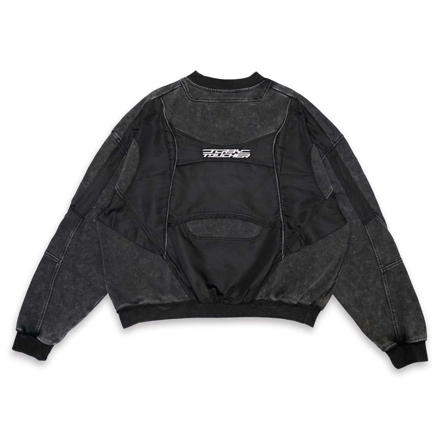 T.C.R RACING HYBRID CREWNECK SWEATSHIRTS - BLACK