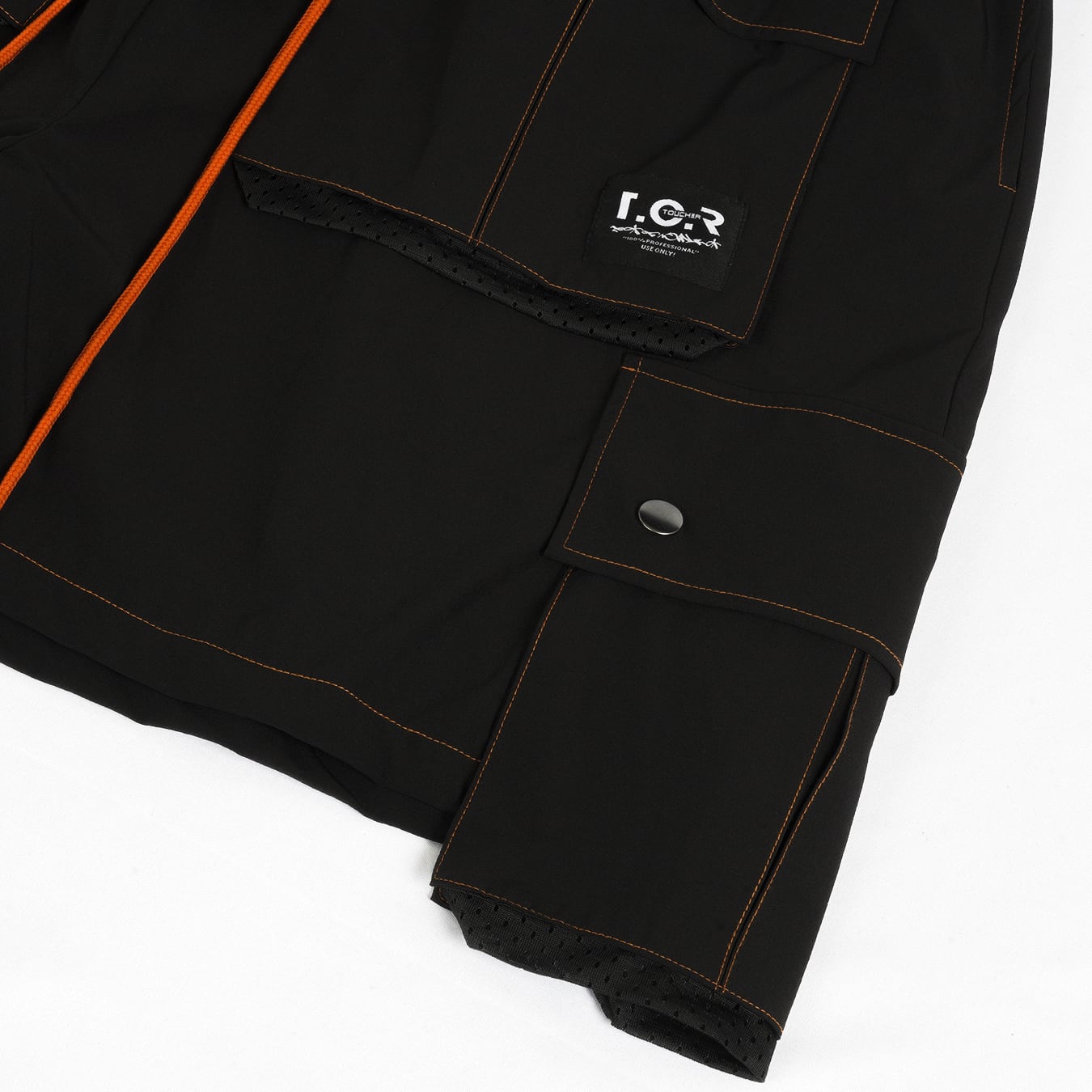 T.C.R EQUIPMENT SHELL SHORTS V3 -  BLACK/ORANGE