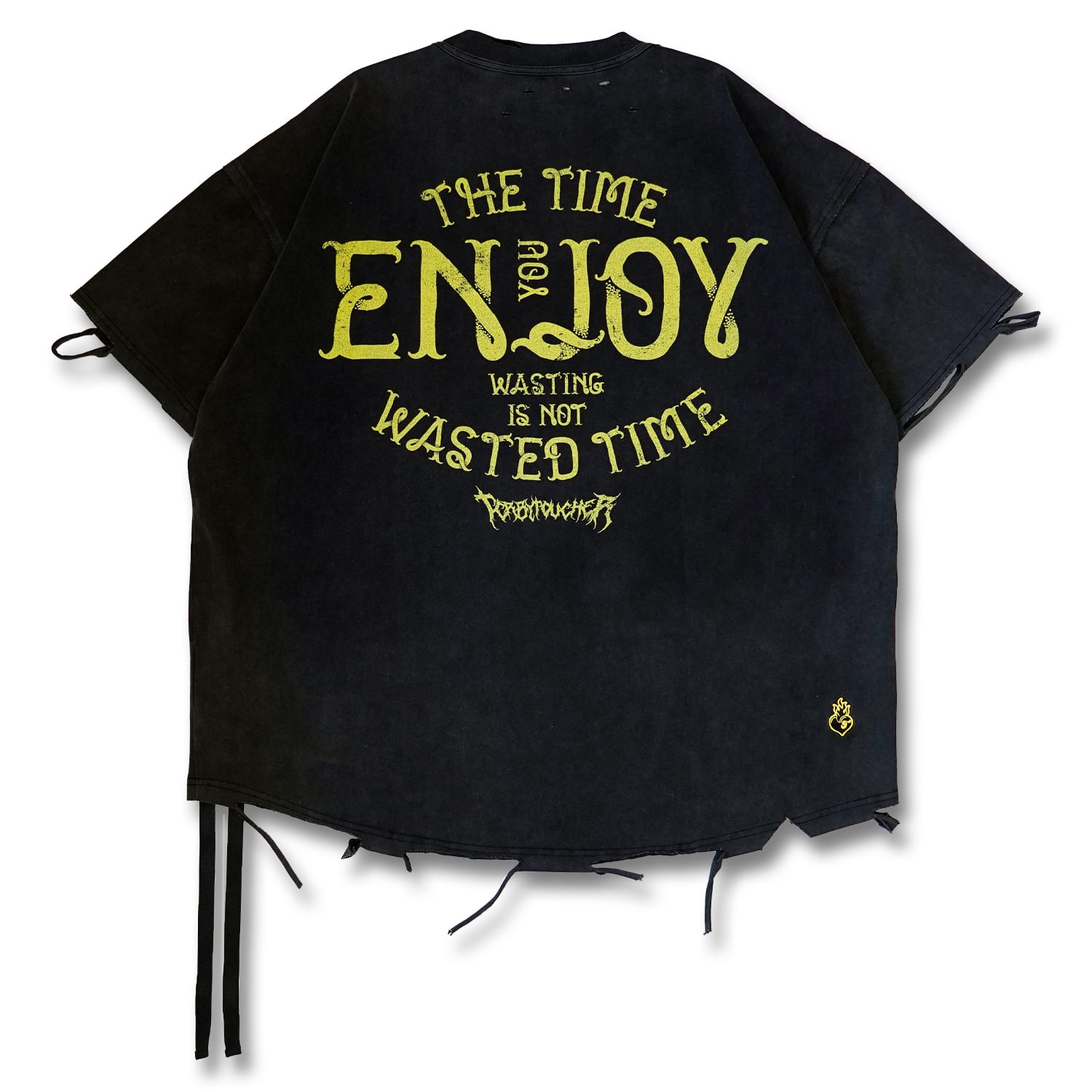 T.C.R JESUS RAVES  DISTRESSED S/S TEE - BLACK