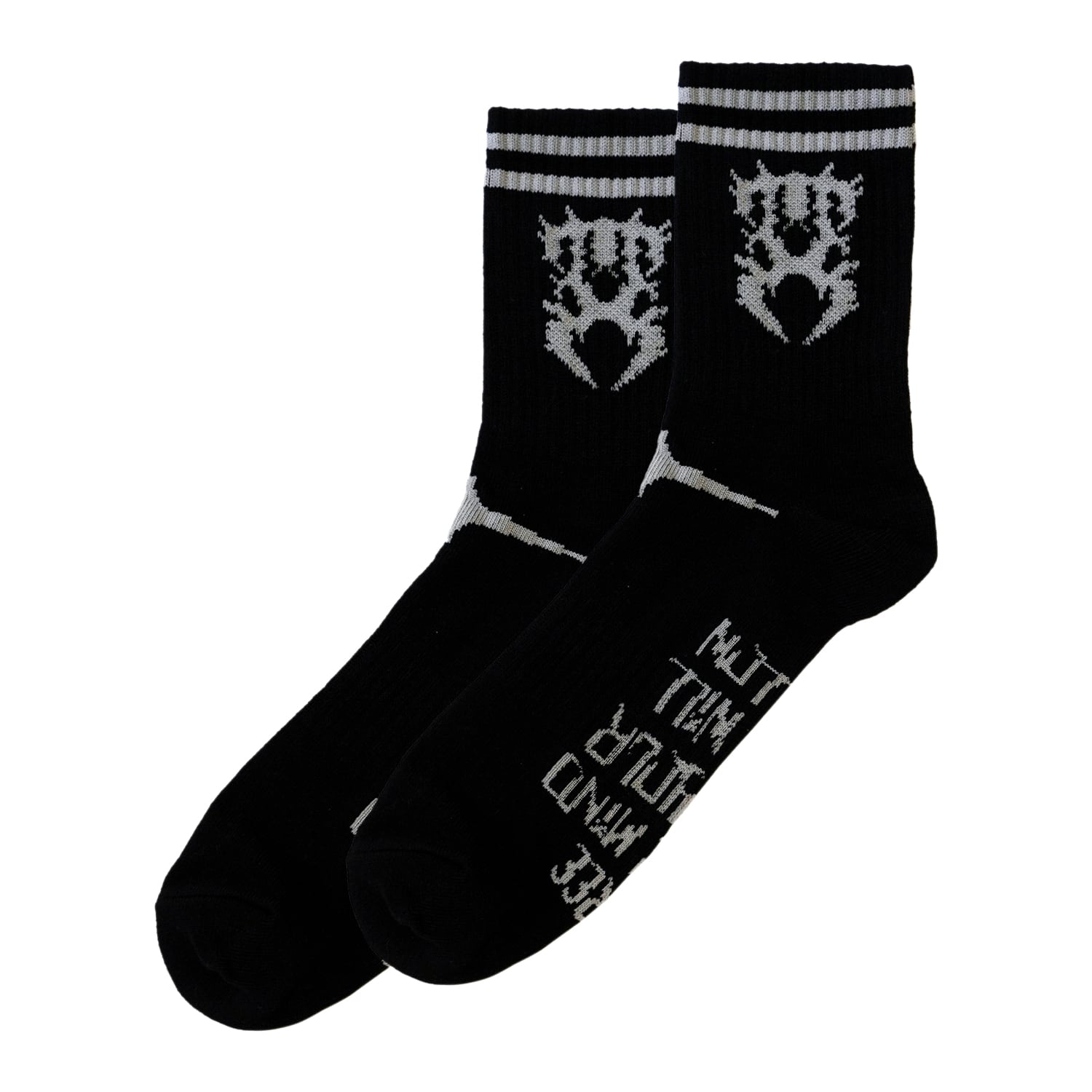 T.C.R METAL MONOGRAM LOGO SOCKS - BLACK
