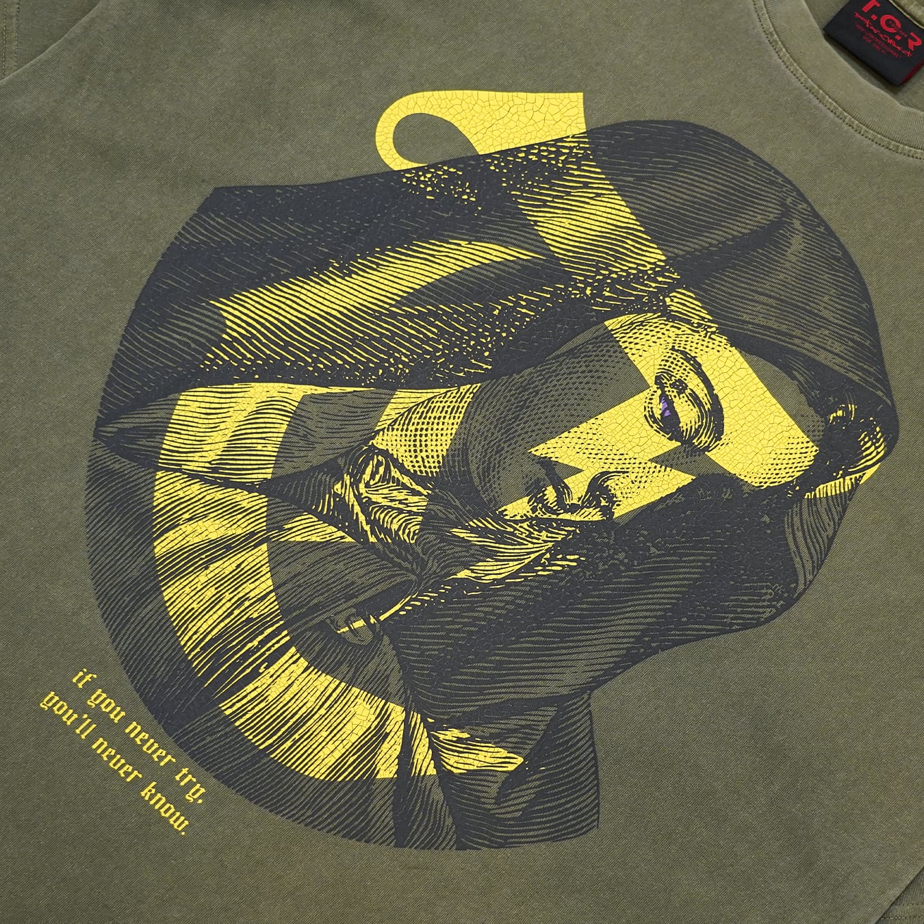 T.C.R LIGHTNING MARIA WASHED S/S TEE - GRAY GREEN