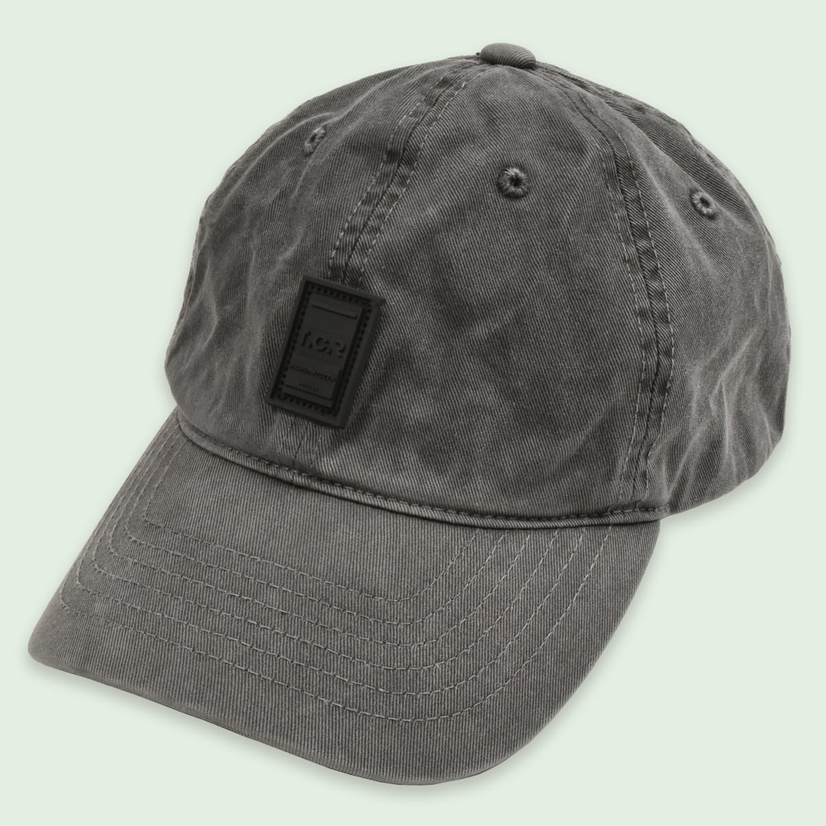 RUBBER LOGO WASHED CAP - GRAY