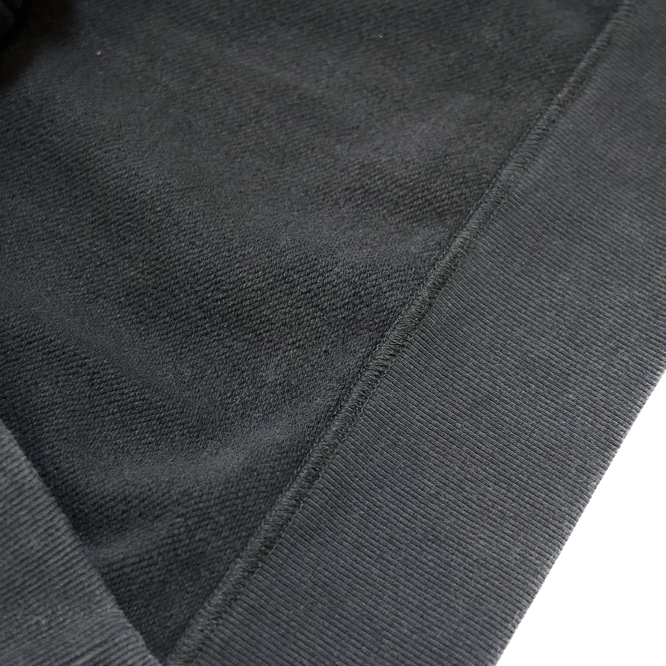 T.C.R DISTRESSED WASHED FULL-ZIP  BAGGY HOODIE - BLACK