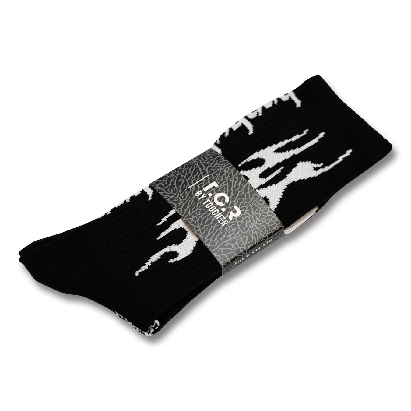 T.C.R TRIBAL FLAME SOCKS - BLACK/WHITE