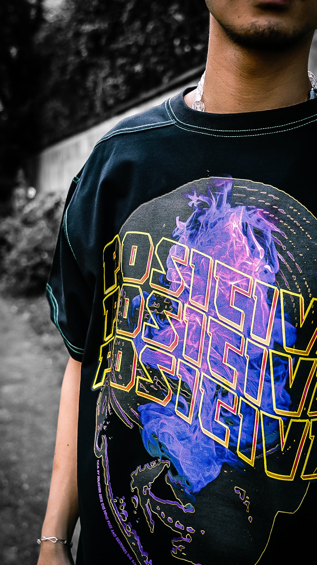 POSITIVA OVERSIZED  S/S TEE - BLACK/GREEN