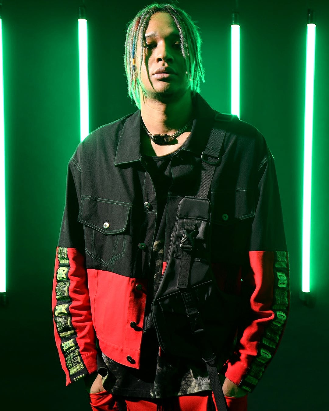 T.C.R EQUIPMENT TRUCKER JACKET V2 - BLACK/RED