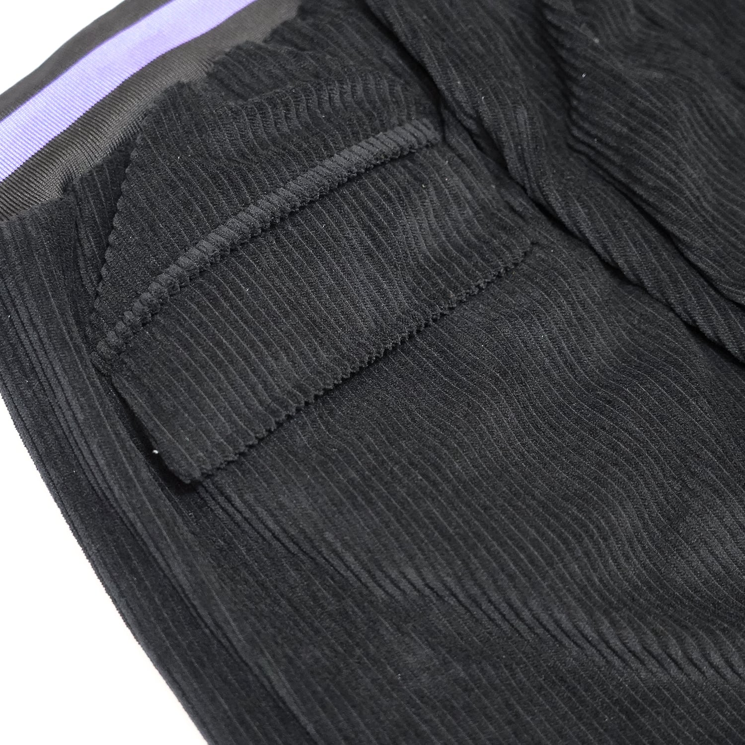 T.C.R CORDUROY WIDE EASY PANTS - BLACK