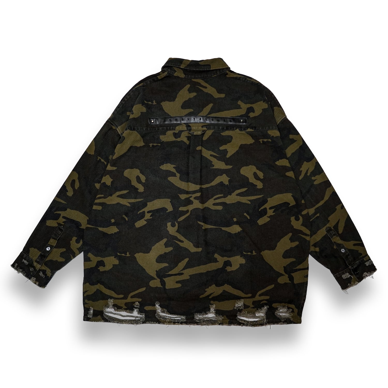 T.C.R DISTRESSED CAMO SHIRTS JACKET - CAMO