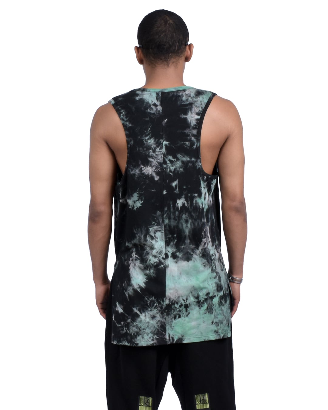 T.C.R TIE DYE LAYERED TANK TOP - GREEN