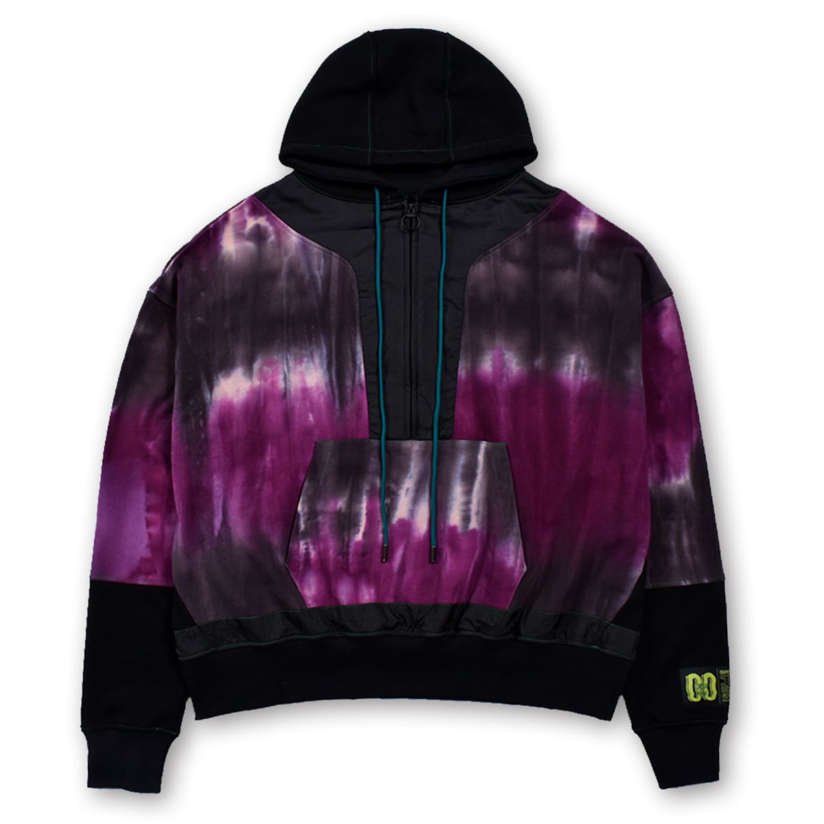TCR ESSENTIAL TECH TIE DYE HOODIE  - PURPLE/BLACK