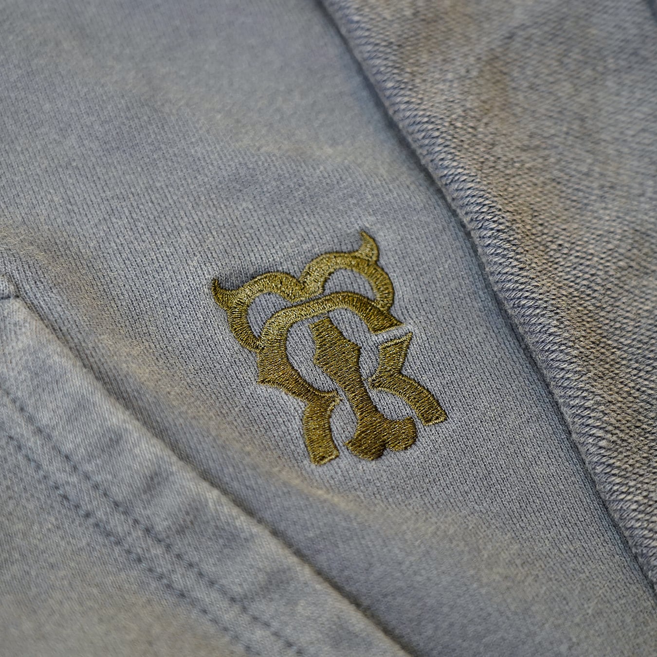 T.C.R DISTRESSED WASHED FULL-ZIP  BAGGY HOODIE - KHAKI